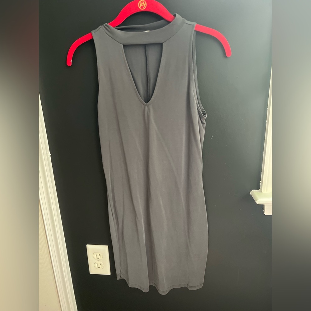 Grey Sleeveless T-Shirt Dress